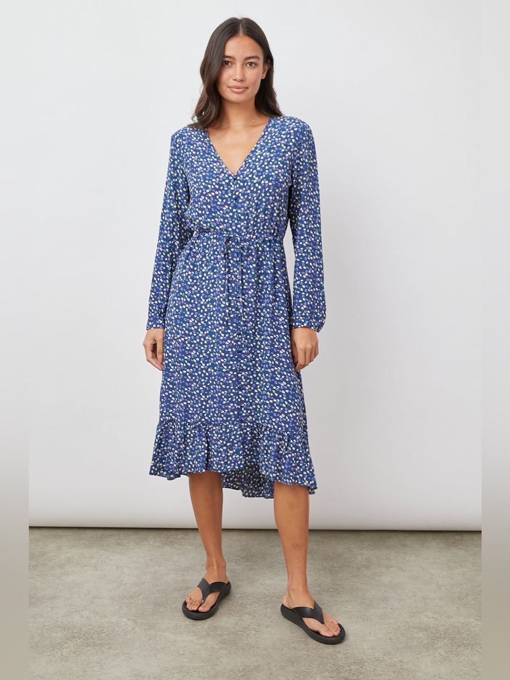 New! Rails Jade Ditzy Blue Floral Midi Dress 🩵 Medium - Picture 7 of 15